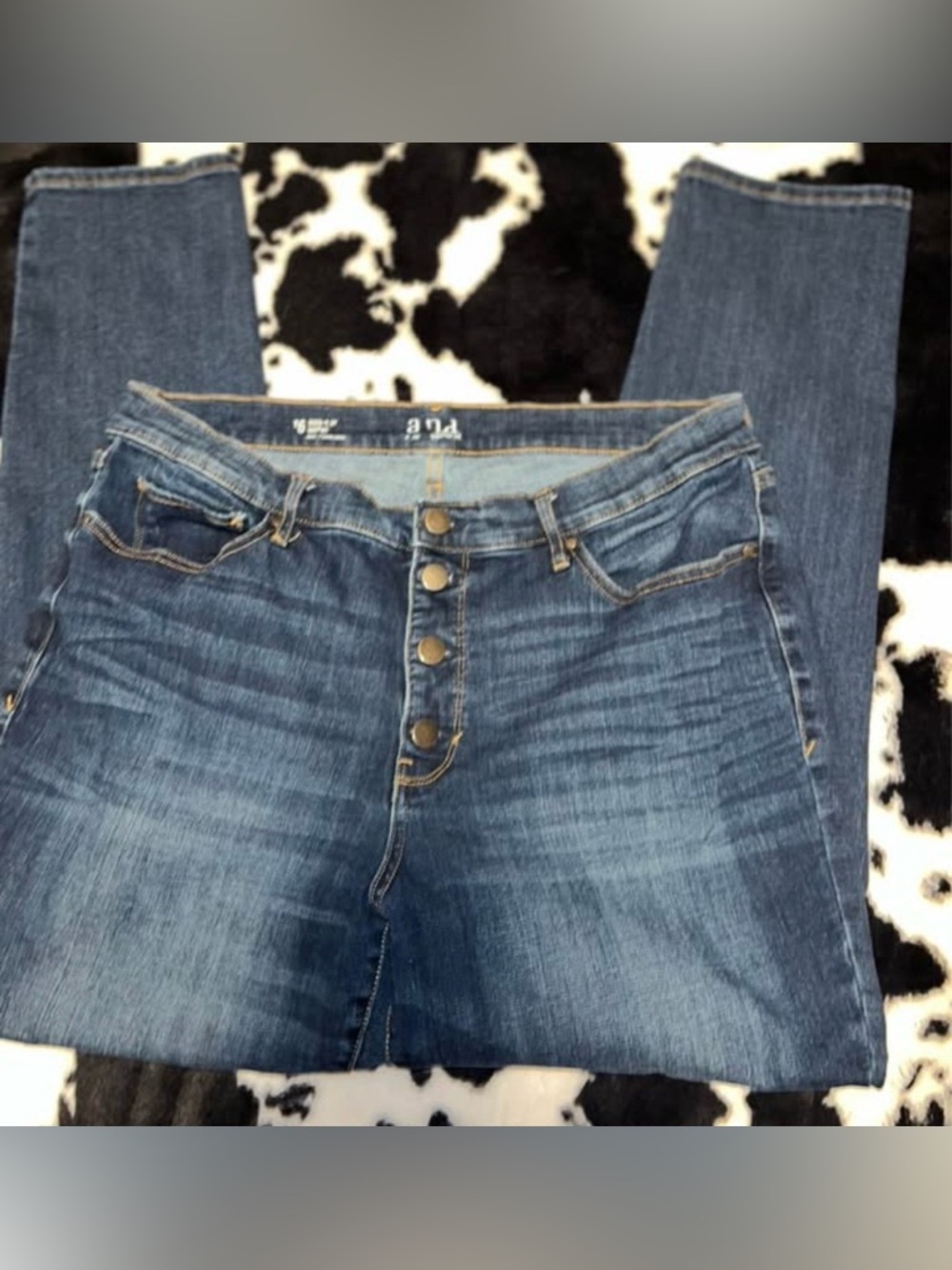 2pair a.n.a Women’s Skinny High-Rise Button-Fly Jeans — Medium Blue